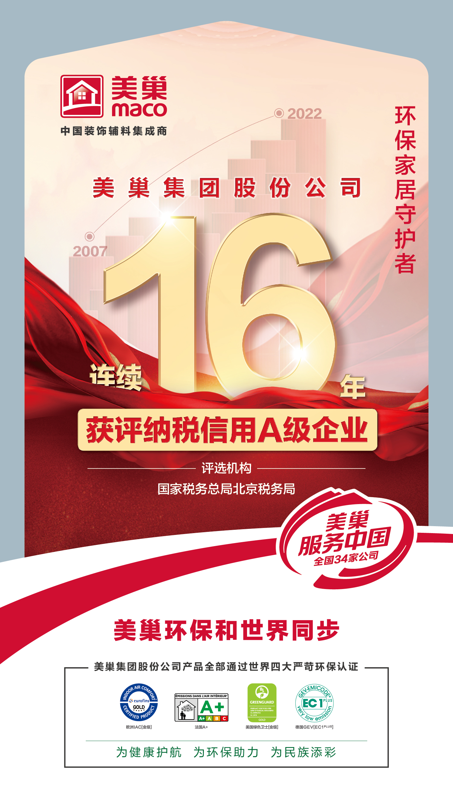 厚植诚信文化，AG庄闲连续16年获评纳税信用A级企业